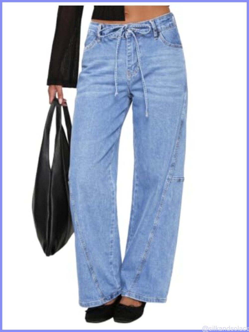 Wide Leg Low Rise Jeans Mid Waist Denim Pants
